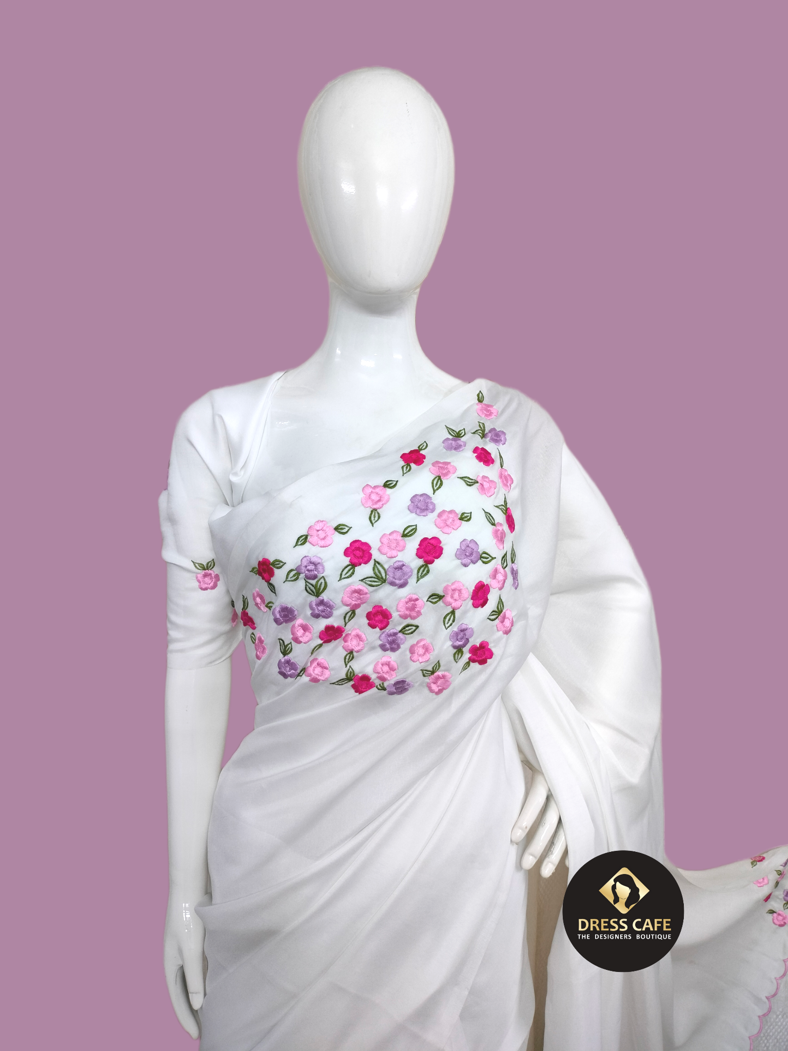 Off white Tussar with Pearl work Borders - Sarees - Products